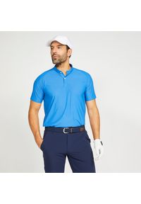 INESIS - Koszulka polo do golfa z krótkim rękawem męska Inesis WW900. Typ kołnierza: polo, golf. Kolor: niebieski. Materiał: materiał, elastan, poliamid. Długość rękawa: krótki rękaw. Długość: krótkie #1