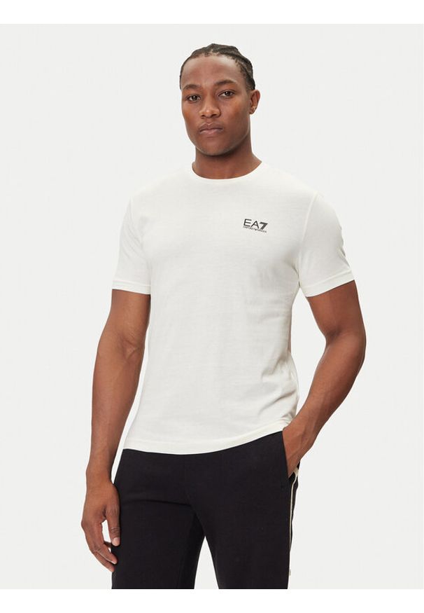 EA7 Emporio Armani T-Shirt 8NPT25 PJVPZ U1105 Beżowy Regular Fit. Kolor: beżowy. Materiał: bawełna