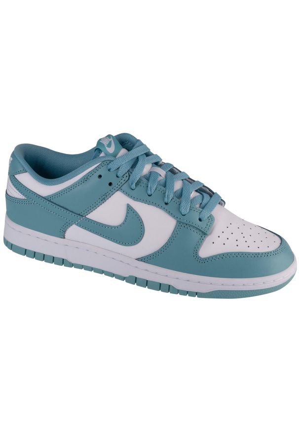 Nike - Buty sportowe Sneakersy męskie, Dunk Low Retro. Kolor: biały. Materiał: guma, skóra, syntetyk, materiał, tkanina. Sport: turystyka piesza