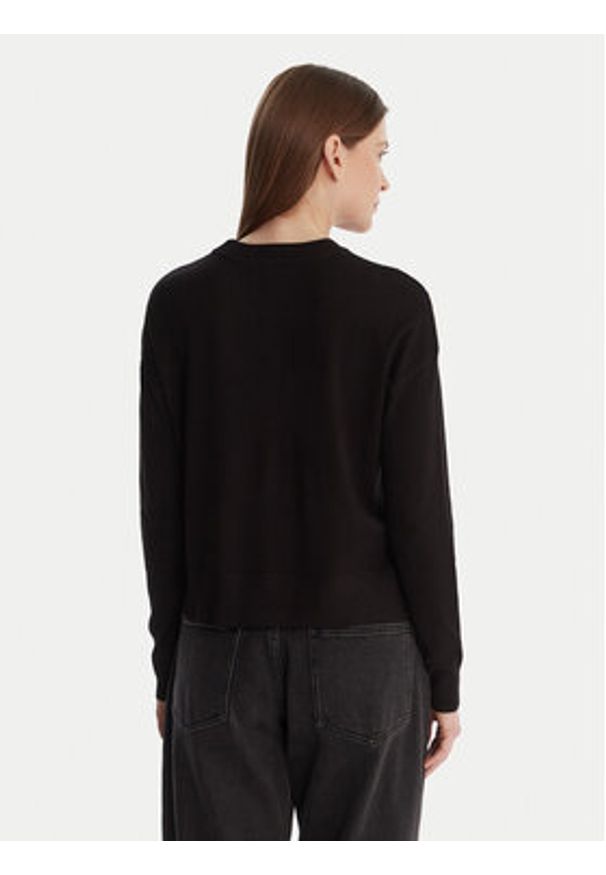 DKNY Sweter P5MSLJ92 Czarny Regular Fit. Kolor: czarny. Materiał: wiskoza