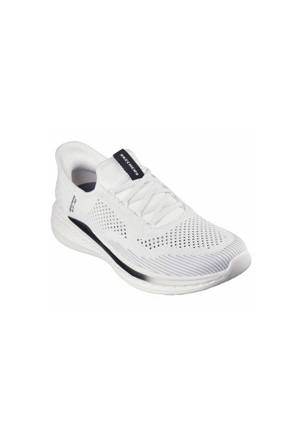 skechers - Buty do chodzenia męskie Skechers 210810WHT. Kolor: biały. Materiał: tkanina, guma. Szerokość cholewki: normalna. Sport: turystyka piesza