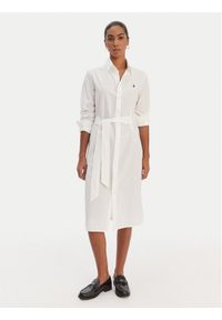 Polo Ralph Lauren Sukienka koszulowa 211B18781001 Biały Regular Fit. Typ kołnierza: polo. Kolor: biały. Materiał: bawełna. Typ sukienki: koszulowe #1