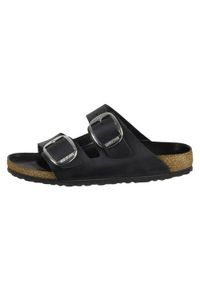Klapki damskie Birkenstock Arizona Big Buckle. Zapięcie: bez zapięcia. Kolor: czarny. Materiał: guma, materiał, syntetyk. Szerokość cholewki: normalna. Sport: turystyka piesza
