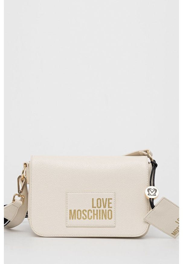 Love Moschino torebka kolor beżowy. Kolor: beżowy. Rodzaj torebki: na ramię