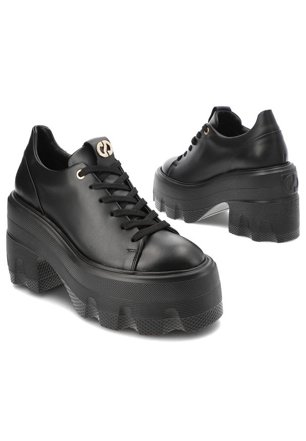 Czarne Sneakersy Carinii Modne Obuwie Damskie. Okazja: na co dzień. Kolor: czarny. Materiał: materiał. Styl: elegancki, casual