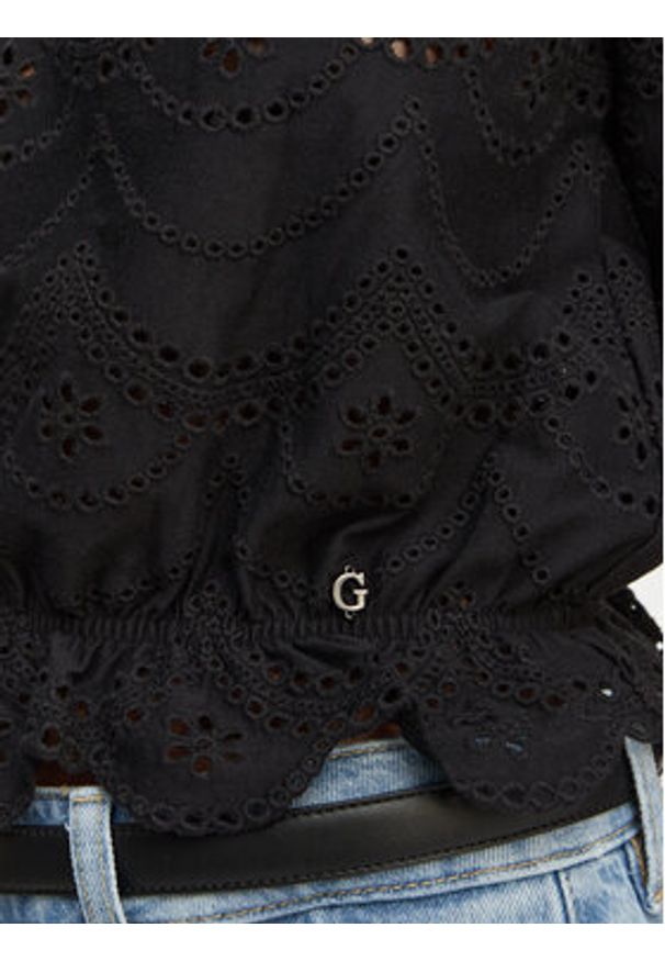 Guess Bluzka W6GP47 K3336 Czarny Regular Fit. Kolor: czarny. Materiał: bawełna