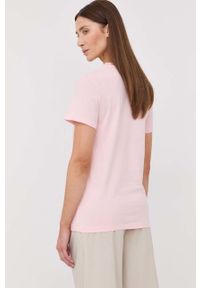 MAX&Co. t-shirt bawełniany kolor różowy. Kolor: różowy. Materiał: bawełna. Długość rękawa: krótki rękaw. Długość: krótkie. Wzór: nadruk #6