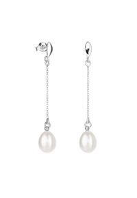 Braccatta - ALICE L wiszące srebrne kolczyki naturalne perły. Materiał: srebrne. Kolor: srebrny. Kamień szlachetny: perła #1