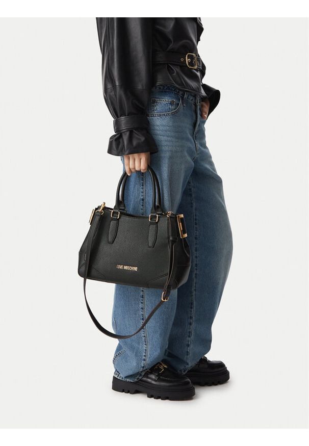 Love Moschino - LOVE MOSCHINO Torebka JC4097PP1PLT1000 Czarny. Kolor: czarny. Materiał: skórzane