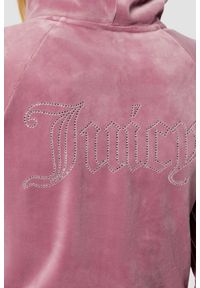 Juicy Couture - JUICY COUTURE Lawendowa bluza damska Madison Outline Hoodie, Rozmiar XS. Okazja: na co dzień. Kolor: fioletowy. Materiał: materiał. Styl: casual, klasyczny #6