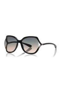 Tom Ford - TOM FORD - Czarne okulary przeciwsłoneczne Anouk. Kolor: czarny. Materiał: materiał. Wzór: geometria #2