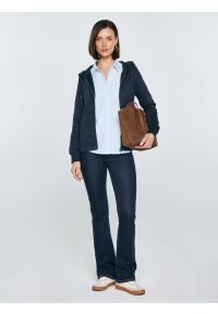 Big-Star - Bluza damska z kapturem granatowa Laurisana 403. Okazja: na spacer. Typ kołnierza: kaptur. Kolor: niebieski. Materiał: dzianina, jeans, dresówka. Długość: długie. Styl: sportowy #4