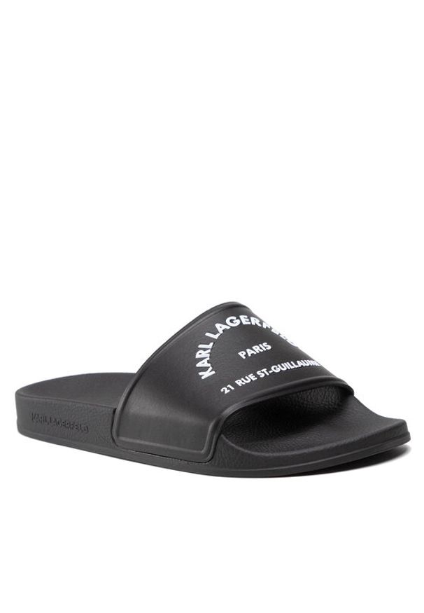 Karl Lagerfeld - KARL LAGERFELD Klapki KL70008 Czarny. Kolor: czarny. Materiał: skóra
