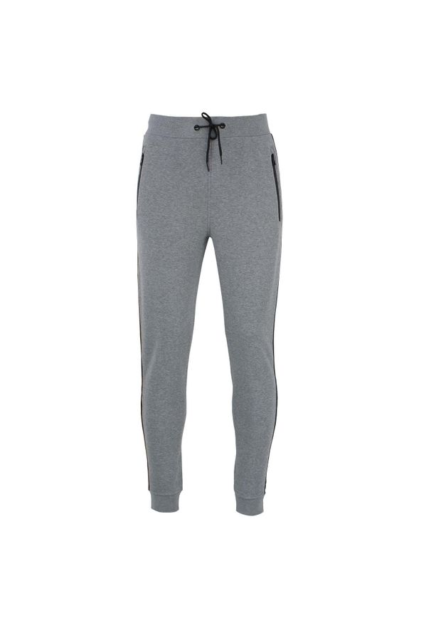 PEAK MOUNTAIN - Spodnie dresowe z weluru Peak Mountain Cisco. Kolor: szary. Materiał: welur, dresówka. Sport: fitness, bieganie