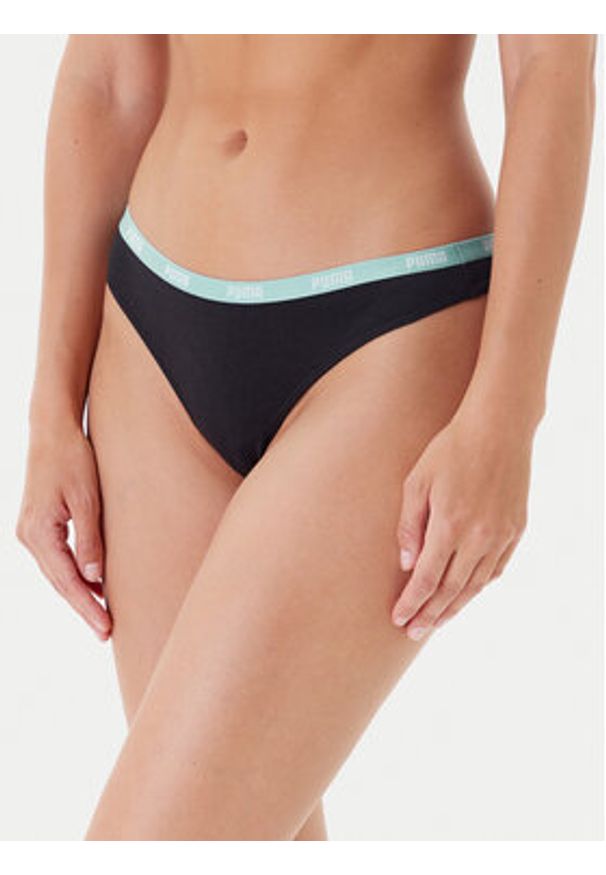 Puma Komplet 3 par stringów 907590 Czarny. Kolor: czarny. Materiał: bawełna