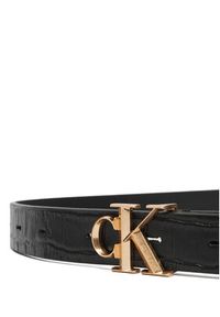 Calvin Klein Pasek Damski Facet Ck Buckle Pebble LV04F7102G Czarny. Kolor: czarny. Materiał: skóra #2