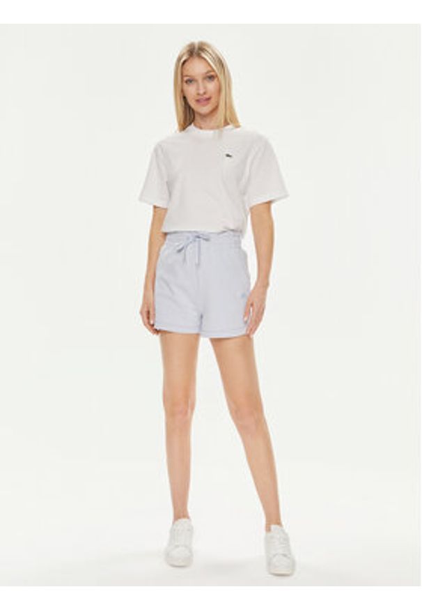 Lacoste T-Shirt TF7215 Biały Loose Fit. Kolor: biały. Materiał: bawełna