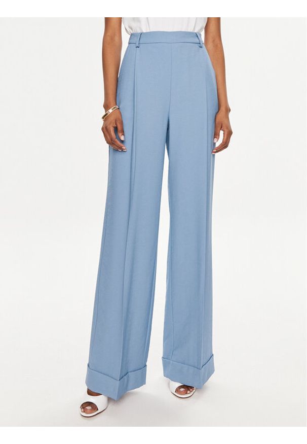 TwinSet - TWINSET Spodnie materiałowe 241TF2041 Niebieski Regular Fit. Kolor: niebieski. Materiał: wiskoza