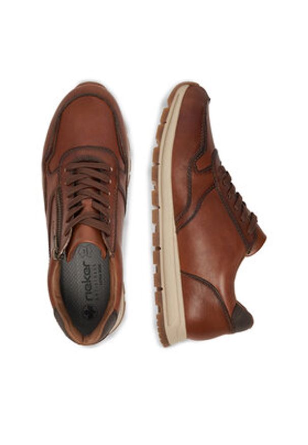 Rieker Sneakersy B0504-24 Brązowy. Kolor: brązowy. Materiał: skóra