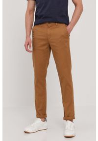 Selected - Spodnie. Kolor: brązowy. Materiał: tkanina. Wzór: gładki