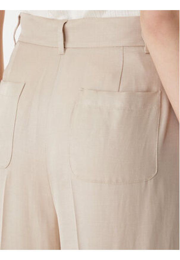 Marella Spodnie materiałowe Adito 2615131221 Beżowy Straight Fit. Kolor: beżowy. Materiał: wiskoza