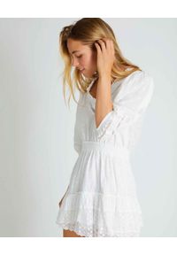 LOVE SHACK FANCY - Biała sukienka Adley. Kolor: biały. Materiał: bawełna, koronka. Wzór: haft, koronka, kropki. Sezon: lato. Styl: klasyczny. Długość: mini #4