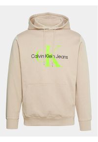 Calvin Klein Jeans Bluza J30J320805 Beżowy Regular Fit. Kolor: beżowy. Materiał: bawełna #6