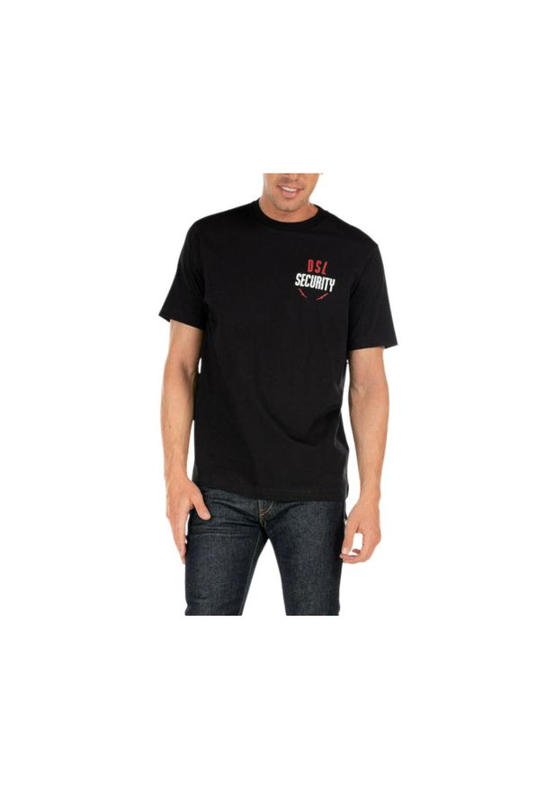 Koszulka turystyczna męska Diesel T-Just N41. Kolor: czarny. Materiał: bawełna. Wzór: nadruk. Sport: turystyka piesza