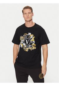 Versace Jeans Couture T-Shirt 78GAHC01 Czarny Regular Fit. Kolor: czarny. Materiał: bawełna #1