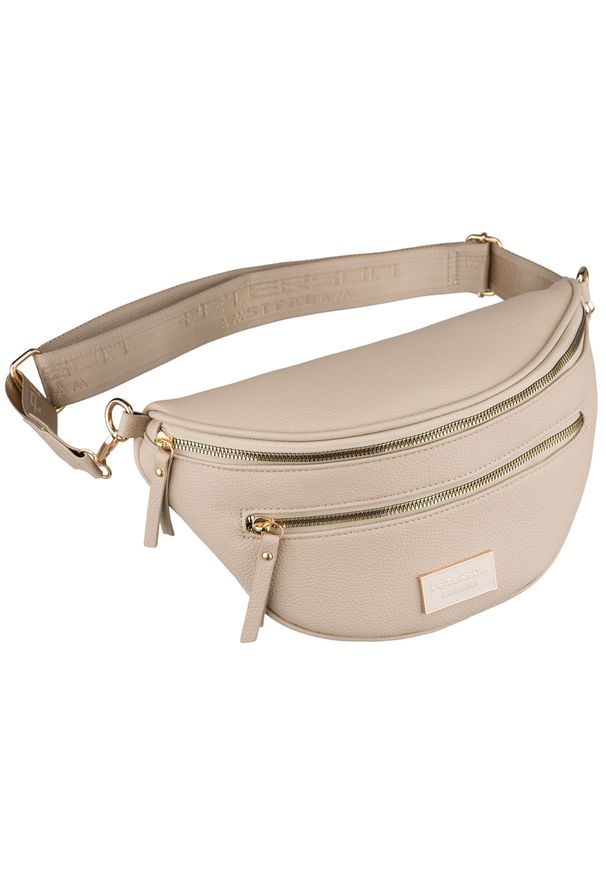 Saszetka damska na ramię listonoszka mała miejska beżowa Peterson PTN JK6-01. Kolor: beżowy. Materiał: skórzane. Rodzaj torebki: na ramię