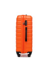 Wittchen - Średnia walizka z ABS-u z żebrowaniem pomarańczowa. Kolor: pomarańczowy. Materiał: guma #9