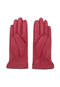 Wittchen - Damskie rękawiczki skórzane z obszyciem w kłos czerwone. Kolor: czerwony. Materiał: skóra. Styl: elegancki #4
