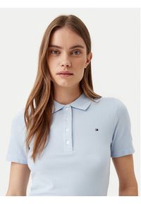 TOMMY HILFIGER - Tommy Hilfiger Polo 1985 WW0WW43225 Błękitny Slim Fit. Typ kołnierza: polo. Kolor: niebieski. Materiał: bawełna #3