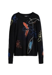 Desigual Sweter Arty 25WWJF33 Czarny Regular Fit. Kolor: czarny. Materiał: wiskoza #6