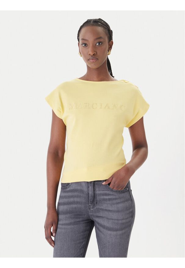 Marciano Guess T-Shirt G6GI04 K3505 Żółty Regular Fit. Kolor: żółty. Materiał: bawełna