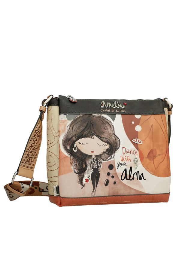 Pomarańczowa Damska Torebka Anekke Edycja Limitowana. Kolor: pomarańczowy. Wzór: napisy. Dodatki: z breloczkiem. Materiał: z tłoczeniem. Styl: casual, elegancki