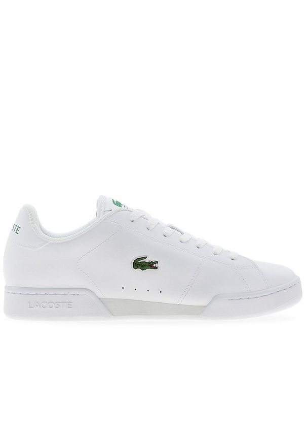 Buty Lacoste Carnaby Cup 125 2 SMA 749SMA0035-21G - białe. Okazja: na co dzień. Zapięcie: sznurówki. Kolor: biały. Materiał: skóra, guma. Szerokość cholewki: normalna. Wzór: aplikacja