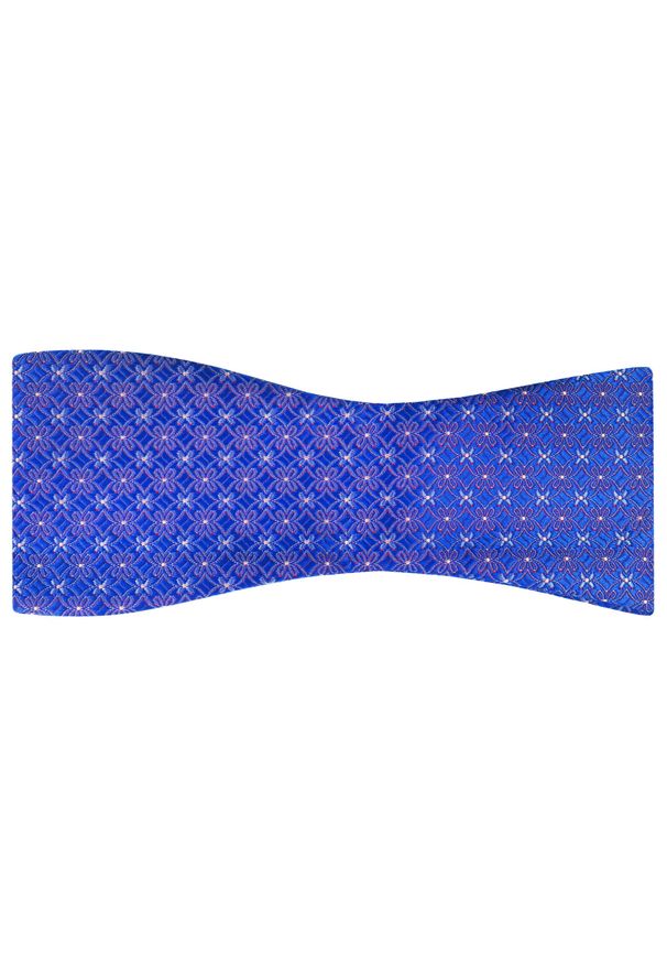 Niebieska muszka w kwiaty, elegancka