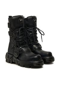 NEW ROCK Glany M-373-S18 Czarny. Kolor: czarny. Materiał: skóra. Styl: rockowy #2