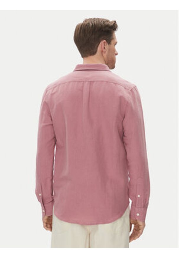 Lee Koszula Patch 112363906 Różowy Regular Fit. Kolor: różowy. Materiał: bawełna, len