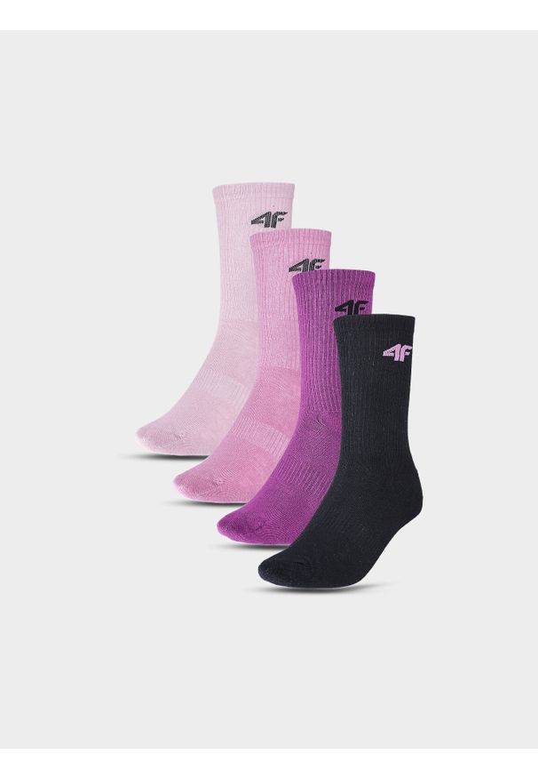 4f - 4F Skarpetki casual za kostkę (4-pack) dziewczęce - multikolor 32-34. Kolor: wielokolorowy. Materiał: bawełna, włókno, materiał, poliamid