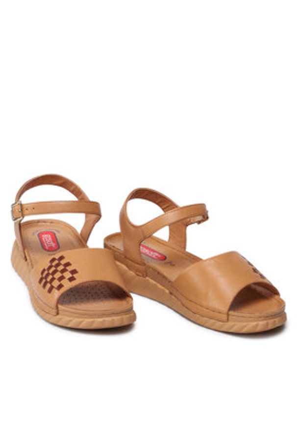 Go Soft Sandały EST-2299-03 Brązowy. Kolor: brązowy. Materiał: skóra