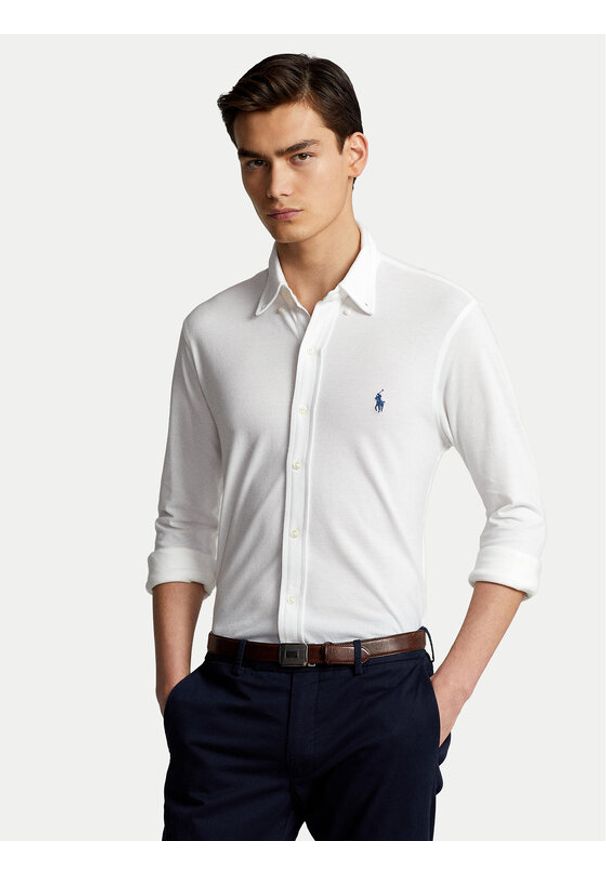 Polo Ralph Lauren Koszula 710654408003 Biały Regular Fit. Typ kołnierza: polo. Kolor: biały. Materiał: bawełna