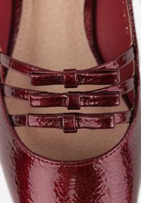 Renee - Bordowe Czółenka Lakierowane Vices Mary Jane z Wkładką ze Skóry Naturalnej Rilunea. Okazja: na co dzień. Zapięcie: sprzączka. Kolor: czerwony. Materiał: skóra, lakier. Styl: casual, klasyczny #3