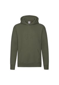FRUIT OF THE LOOM - Męska Bluza Z Kapturem Premium. Typ kołnierza: kaptur. Kolor: zielony