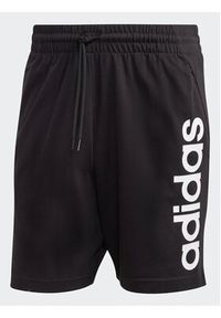 Adidas - adidas Szorty sportowe AEROREADY Essentials Single Jersey Linear Logo Shorts IC0062 Czarny Regular Fit. Kolor: czarny. Materiał: bawełna. Styl: sportowy #3