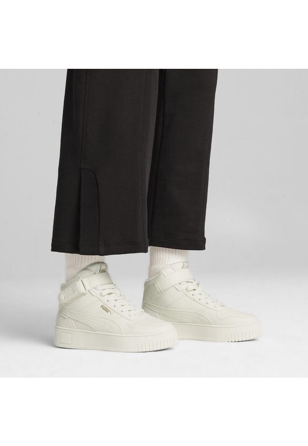 Puma - Damskie sneakersy Carina Street Mid WTR PUMA Vapor Gray Gold. Kolor: wielokolorowy, szary, żółty. Sport: turystyka piesza, koszykówka