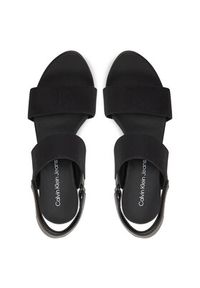 Calvin Klein Jeans Sandały Wedge Sandal Webbing In YW0YW01790 Czarny. Kolor: czarny. Materiał: materiał