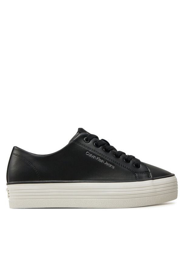 Calvin Klein Jeans Tenisówki Bold Vulc Flatf Low Lth In YW0YW01633 Czarny. Kolor: czarny. Materiał: skóra