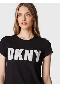 DKNY T-Shirt P2FKHGWG Czarny Regular Fit. Kolor: czarny. Materiał: bawełna